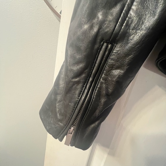 Zara Black Leather Jacket - Picture 10 of 13